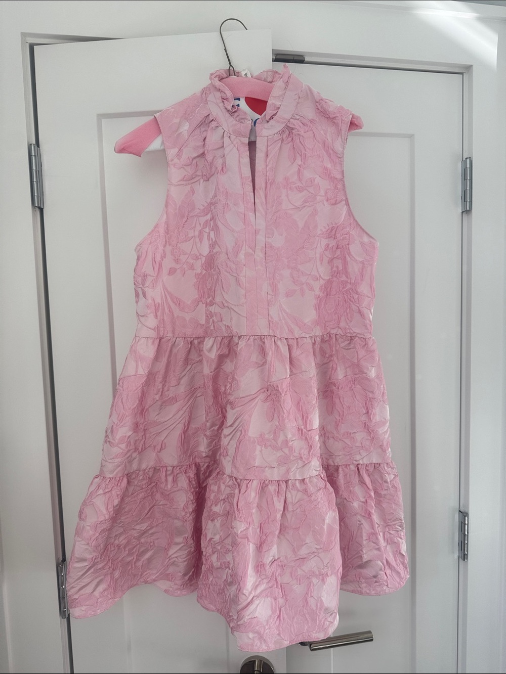 Amanda Uprichard Pink Floral Textured Mini Dress